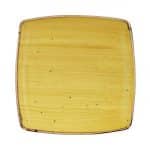Churchill  Stonecast Mustard Yellow Deep Square Plate 26.8 x 26.8cm/10.5 x 10.5"