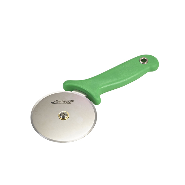 TH_05-996G Genware Pizza Cutter Green Handle - Image 1