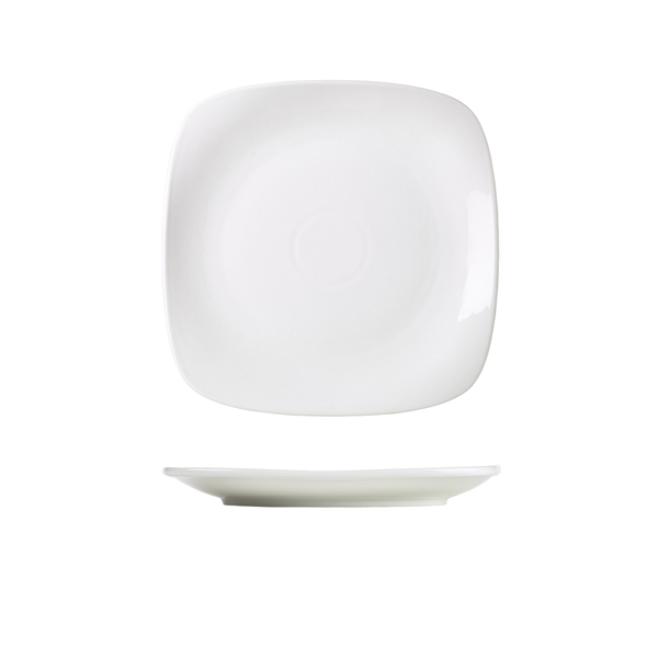 TH_184521 Genware Porcelain Rounded Square Plate 21cm/ 8.25" - Image 1