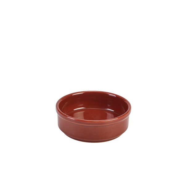 TH_305611TR Genware Porcelain Terracotta Round Dish 10cm/ 4" - Image 1
