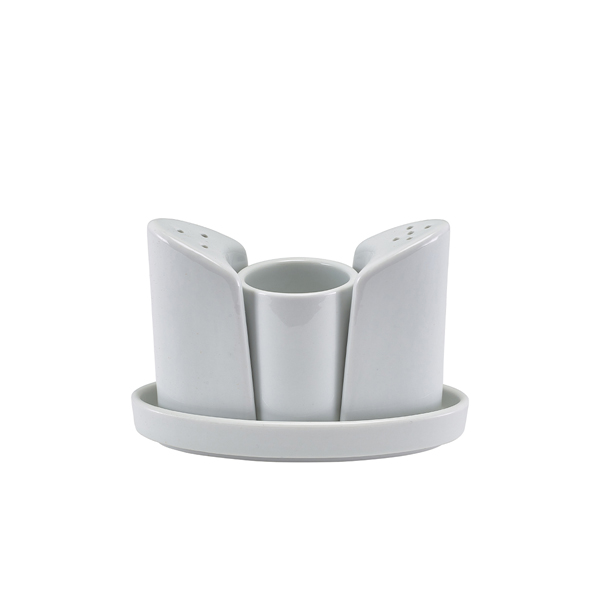 TH_306104 GenWare Porcelain 4 Piece Condiment Set - Image 1
