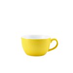 Genware Porcelain Yellow Bowl Shaped Cup 25cl/ 8.75oz