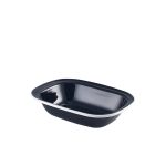 Enamel Pie Dish Black with White Rim 20cm