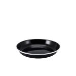 Enamel Rice/ Pasta Plate Black with White Rim 20cm