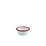 Enamel Ramekin White with Red Rim 8cm Dia 90ml/ 3.2oz