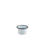 Enamel Ramekin White with Grey Rim 7cm Dia 90ml/ 3.2oz