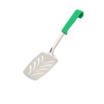 Genware Plastic Handle Slotted Turner Green