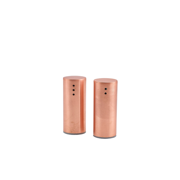 TH_63607C Copper Plated Straight Sided Salt & Pepper Set 7.5cm - Image 1