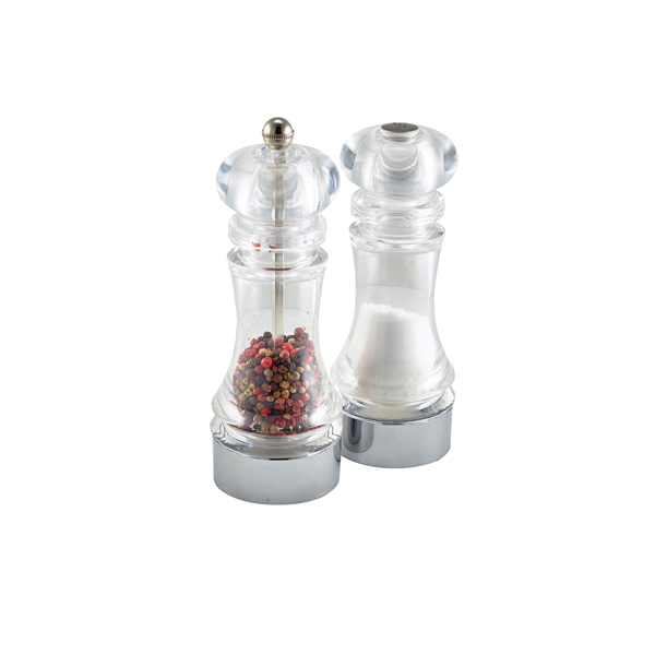 TH_9103 GenWare Clear Pepper Grinder & Salt Shaker Set - Image 1