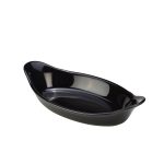GenWare Stoneware Black Oval Eared Dish 22cm/ 8.5"