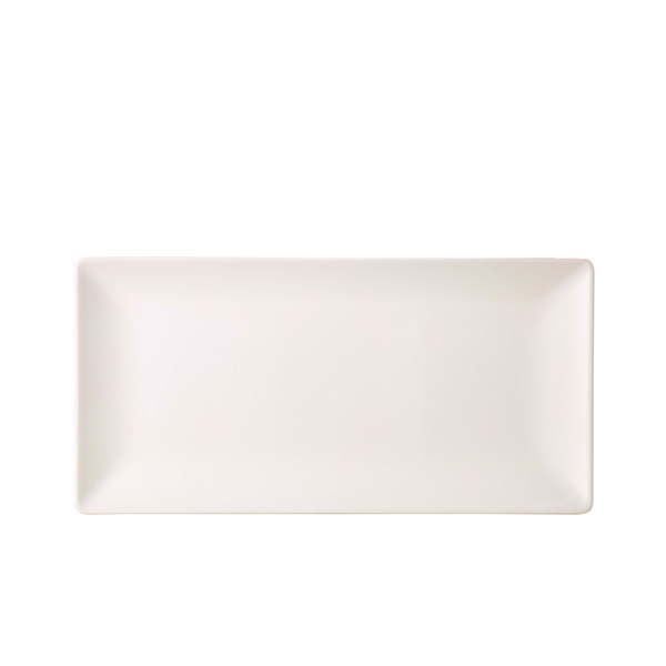 TH_B2768 Luna Stoneware White Rectangular Plate 25 x 15cm/ 10 x 6" - Image 1