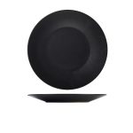 Luna Stoneware Black Wide Rim Plate 27.5cm/ 11"