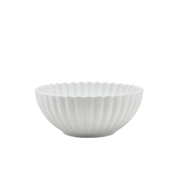TH_BW-ISC13 Incise Porcelain Scalloped Side Bowl 13cm - Image 1