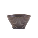 Terra Porcelain Black Fluted Conical Bowl 11.5cm