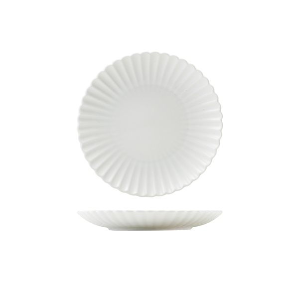 TH_CP-ISC20 Incise Porcelain Scalloped Coupe Plate 20cm - Image 1
