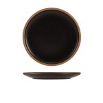 GenWare Kava Black Stoneware Coupe Plate 23cm
