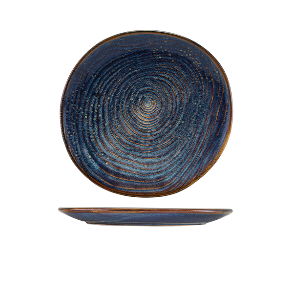 TH_CP-PBLG25 Terra Porcelain Aqua Blue Organic Plate 25cm - Image 1