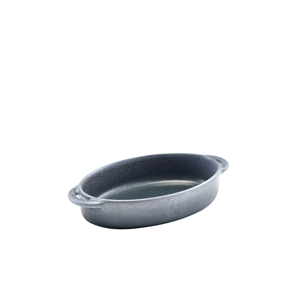 TH_CT-OD18G Forge Graphite Stoneware Oval Dish 17.5 x 11.5 x 4cm - Image 1