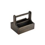 Medium Black Wooden Table Caddy