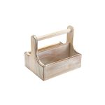 Medium White Wooden Table Caddy