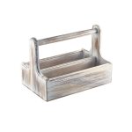 White Wooden Table Caddy