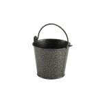 Galvanised Steel Hammered Serving Bucket 10cm Dia Silver