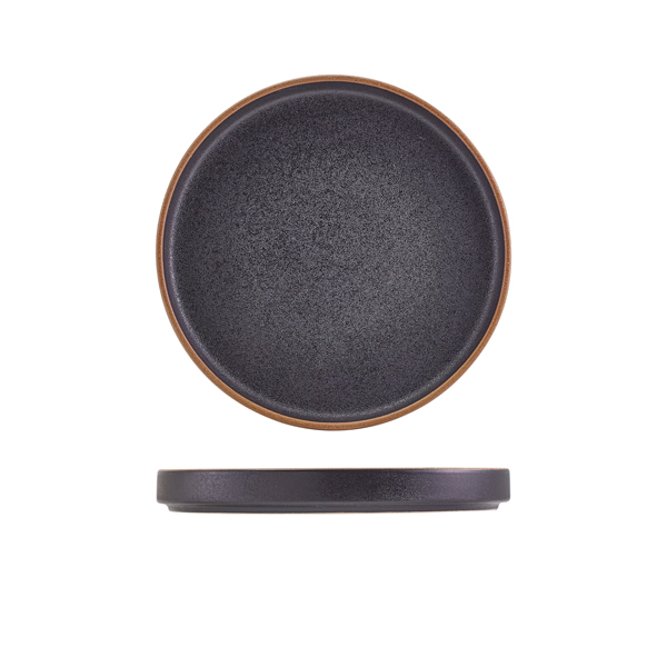 TH_LP-KBK20 GenWare Kava Black Stoneware Presentation Plate 20cm - Image 1