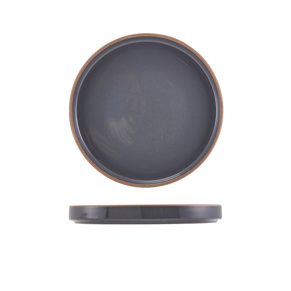 TH_LP-KDG20 GenWare Kava Dark Grey Stoneware Presentation Plate 20cm - Image 1