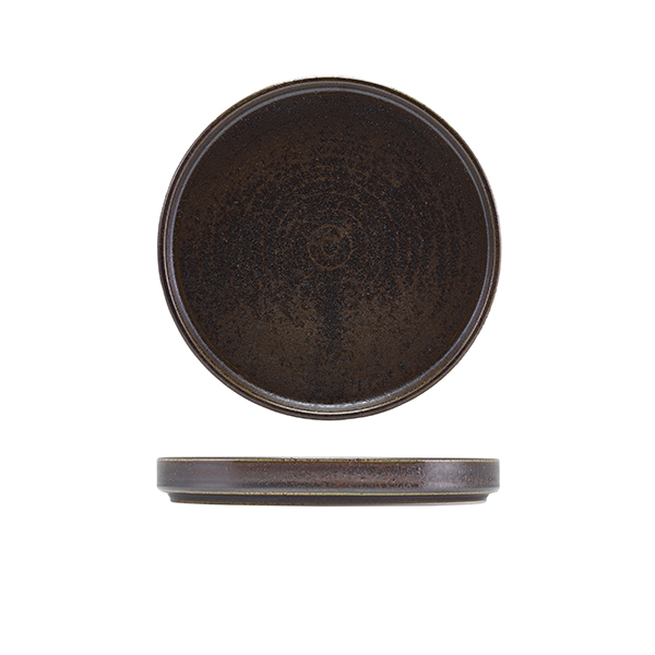 TH_LP-PBK18 Terra Porcelain Black Low Presentation Plate 18cm - Image 1