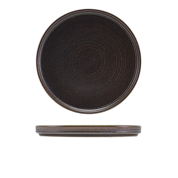TH_LP-PBK25 Terra Porcelain Black Low Presentation Plate 25cm - Image 1