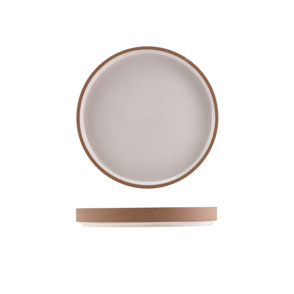 TH_LPR-KW18 GenWare Kava White Stoneware Raw Wall Presentation Plate 18cm - Image 1