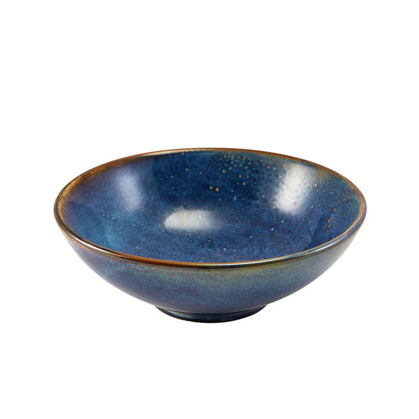 TH_NB-PBL20 Terra Porcelain Aqua Blue Noodle Bowl 20.2cm - Image 1