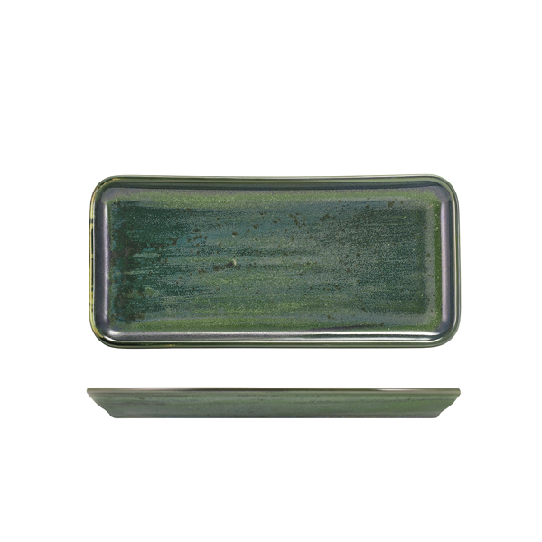 TH_NR-PAG27 Terra Porcelain Aqua Green Narrow Rectangular Platter 27 x 12.5cm - Image 1