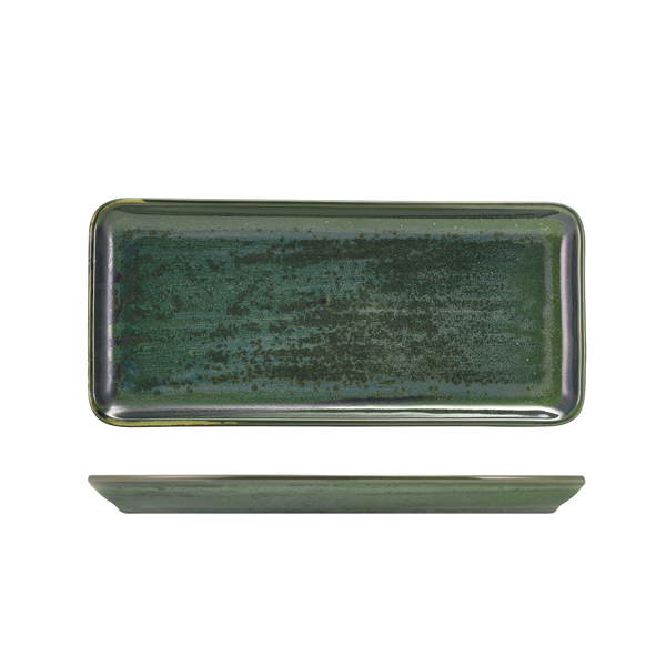TH_NR-PAG30 Terra Porcelain Aqua Green Narrow Rectangular Platter 31 x 14cm - Image 1