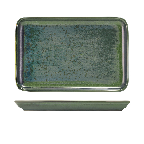 TH_NR-PAG32 Terra Porcelain Aqua Green Rectangular Platter 30 x 20cm - Image 1