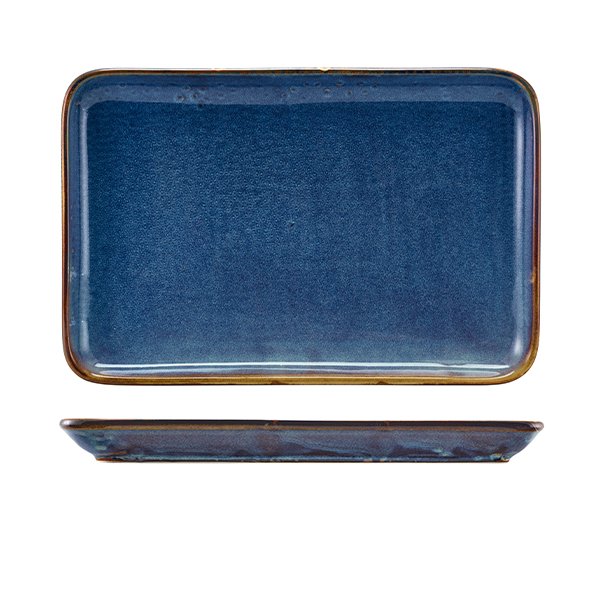 TH_NR-PBL32 Terra Porcelain Aqua Blue Rectangular Platter 30 x 20cm - Image 1