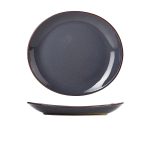 Rustic Stoneware Blue Oval Plate 29.5 x 26cm