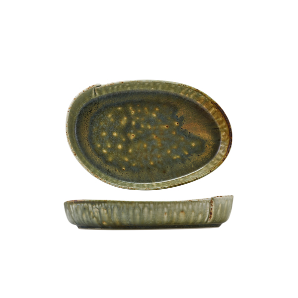 TH_PL-KMD23 Kozo Porcelain Midori Oval Plate 23cm - Image 1