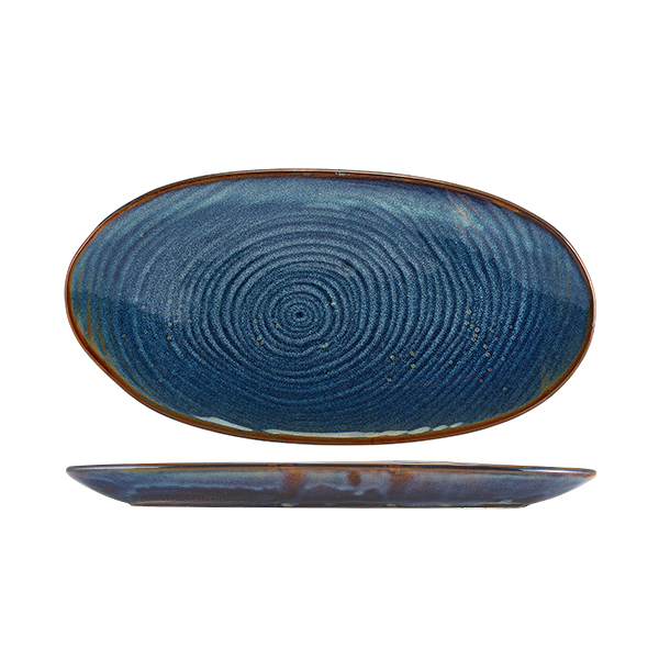 TH_PL-PBLG31 Terra Porcelain Aqua Blue Organic Platter 31cm - Image 1