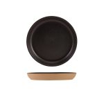 GenWare Kava Black Stoneware Ribbed Plate 18cm