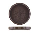 Terra Porcelain Black Fluted Presentation Plate 20.5cm