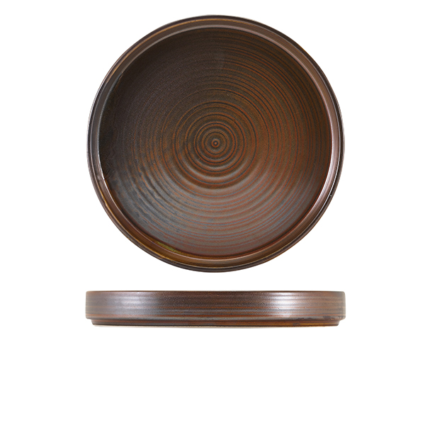 TH_PR-PRC26 Terra Porcelain Rustic Copper Presentation Plate 26cm - Image 1