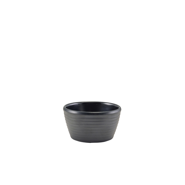 TH_R278-03 GenWare Melamine Matt Black Ripple Ramekin 56ml/ 2oz - Image 1