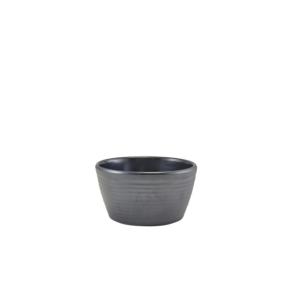 TH_R287-03 GenWare Melamine Matt Black Ripple Ramekin 113ml/ 4oz - Image 1