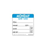 50mm Monday Removable Day Label(500)