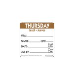 50mm Thursday Removable Day Label (500)