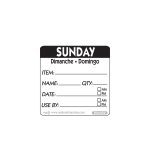 50mm Sunday Removable Day Label (500)