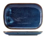 Terra Porcelain Aqua Blue Rectangular Plate 34.5 x 23.5cm
