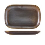 Terra Porcelain Rustic Copper Rectangular Plate 29 x 19.5cm