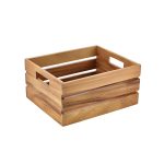 Genware Acacia Wood Box/ Riser GN 1/2